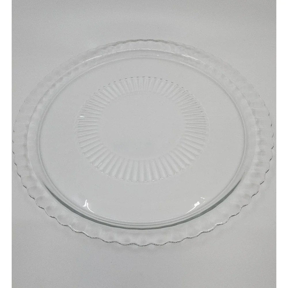 Vintage Princess House Clear Glass Cake Stand Dome and Platter Etched Floral 13